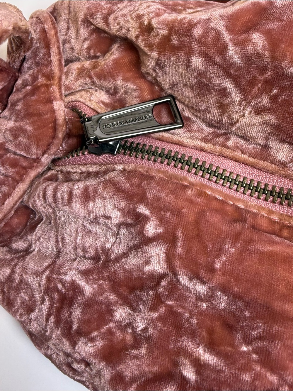 REBECCA MINKOFF MEDIUM VELVET JULIAN PINK BACKPACK $245 Travel Organizer Purse - Picture 5 of 14